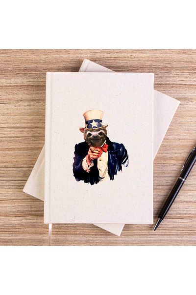 Z zepplin Bear Uncle Sam Σημειωματάριο καμβά χωρίς επένδυση