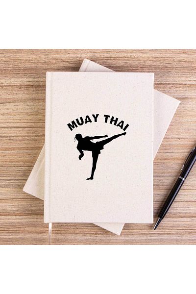 Z zepplin Καράτε και Muay Thai - Σημειωματάριο καμβά χωρίς επένδυση Silhouette