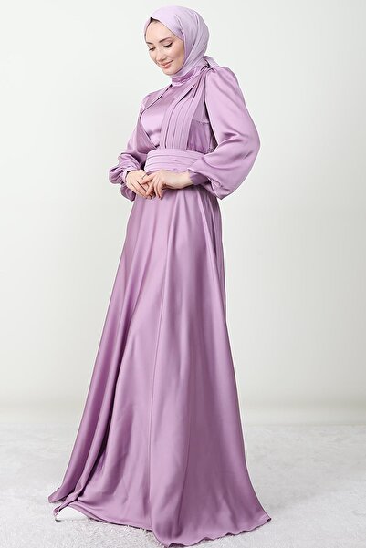 Giza Giyim Βραδινό φόρεμα λιλά Milanda Hijab