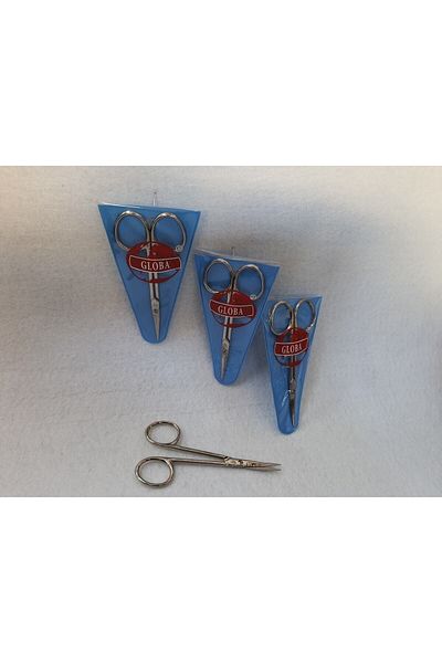 GLOBA Sewing Embroidery Scissors Curved Tip Silver Series
