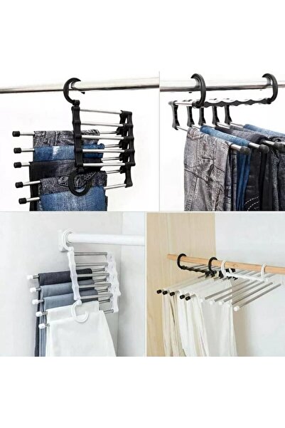 Carat Home Çok Amaçlı 5'li Metal Pantolon Askısı - Daha Sağlam Daha Kalın