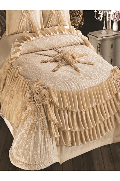 NASHOME TEKSTİL Yatak Örtüsü Takımı Çeyizlik 3 Parça BERK