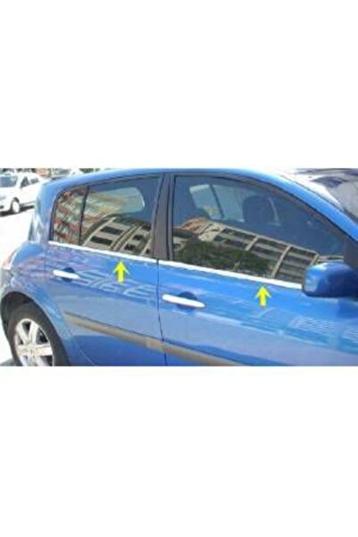 OTOTUNING53 Renault Megane 2 HB Krom Cam Çıtası 2004-2010 4Prç Paslanmaz Çelik