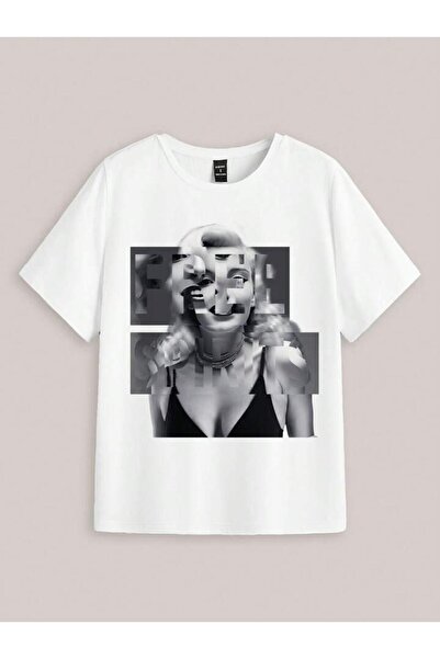 AEMİ Marilyn Monroe Štampano Unisex Oversize kroj T-shirt - okrugla kragna