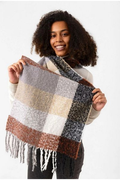 FRESCO SCARFS Σάλι ώμου με καρό μοτίβο με απαλή υφή