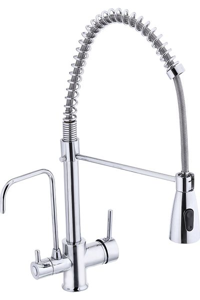 İSAOĞLU YAPI Purified Kitchen Faucet Spiral Purified Sink Tap Industrial Design Purified Kitchen Tap