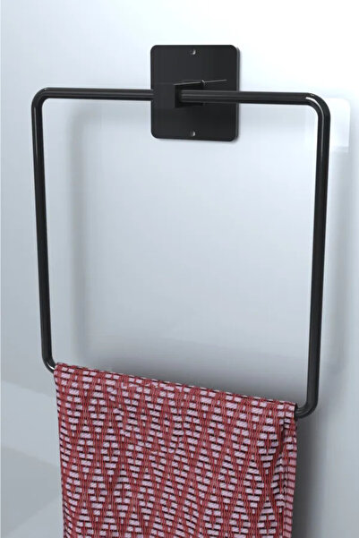 ALSİ HOME Yapışkanlı Siyah Kare Havluluk