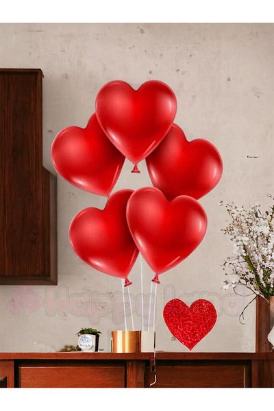 Happyland 100Pcs Red Heart Balloon 12 Inch 30Cm Party Wedding Engagement Lover Birthday Heart Balloon