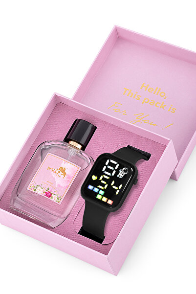 Polo Air Kadın Silikon Kordon Kol Saati Parfüm Hediyelik Kombin Siyah Renk