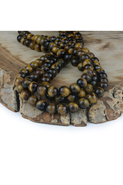 Prestij Boncuk Χάντρες από φυσική πέτρα Tiger Eye 8 mm Πέτρα δύναμης και εστί...
