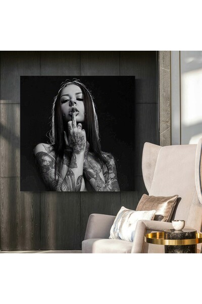 PrintiesPlus Tattoo Girls Kanvas Tablo Duvar Dekoru