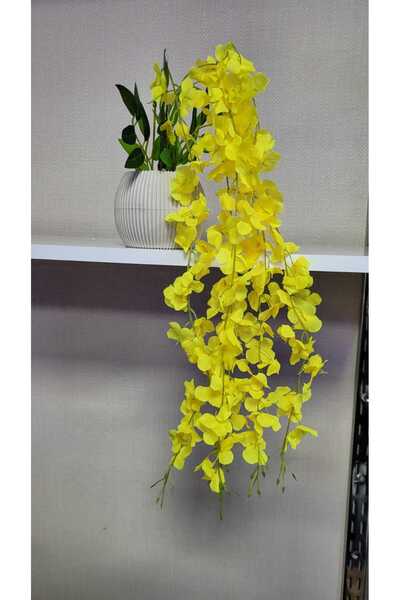 La bella bazar Lampă suspendată cu flori artificiale în ghiveci Lampă suspendată din acacia de culoare moale 5 tulpini 70-80CM