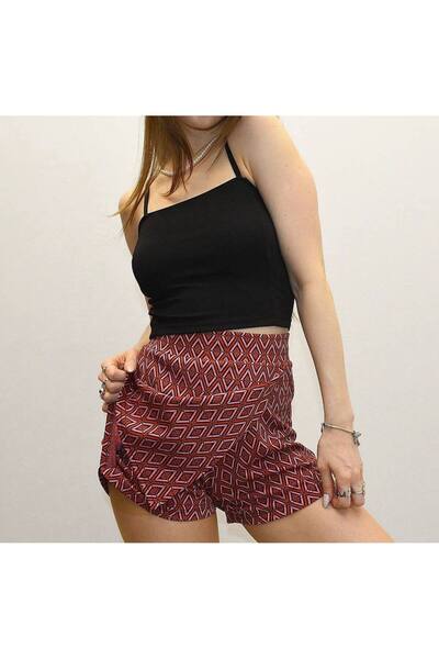 alenmoda Σετ σορτς και μπουστάκι με μονό σκίσιμο