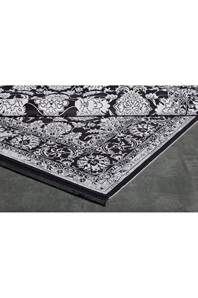 GÜMÜŞSUYU Esiliva 11309 Siyah Doğal Iplik Viskon Klasik Salon Halıları