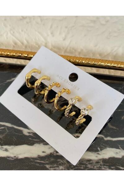 takıtarzım مجموعة من الأقراط مكونة من 3 أزواج مقاومة للتشويه