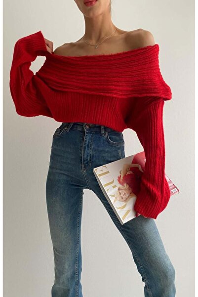 fujya Degaje Collar Ribbed Sweater