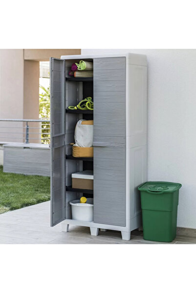 Sadece Nette Plastik XL Tall Dolap 78x46x182cm, Bahçe Dolabı, Banyo Dolabı