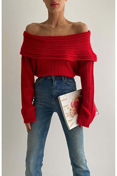 fujya Degaje Collar Ribbed Sweater