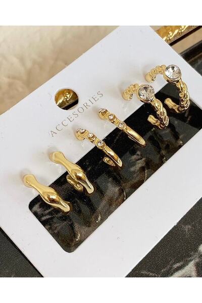 takıtarzım مجموعة من الأقراط مكونة من 3 أزواج مقاومة للتشويه