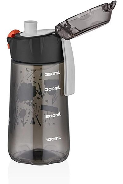 Vagonlife TKK 400ml Non-Straw Carrying Strap Lockable Lid with Strainer Children's Water Bottle (Black)