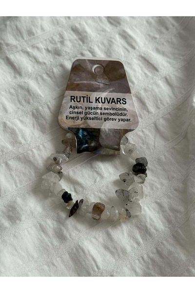 Planet Butik سوار روتيل كوارتز من الحجر الطبيعي المكسور