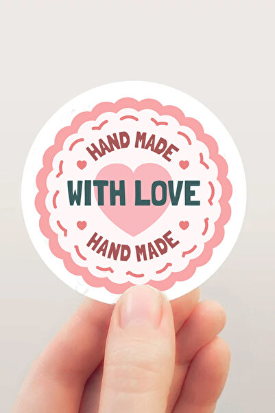 Nostaljisepeti Handmade With Love For You - Handmade Label - 72 Pieces 4 Cm