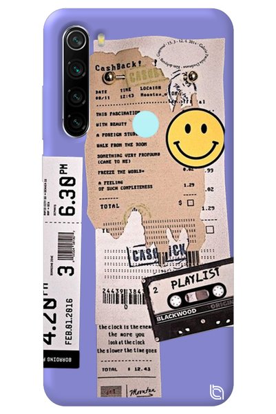 WANNA PROTECT Xiaomi Redmi Note 8 Lilac Velvet Playlist Patterned Silicone Ph...