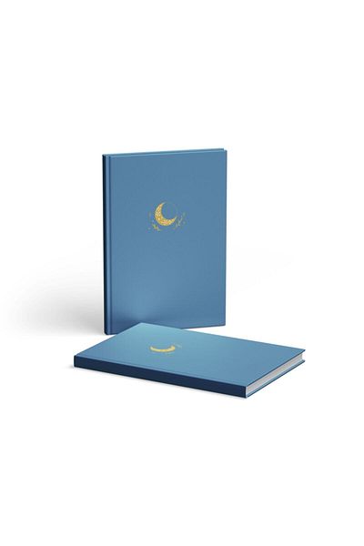 AKILLICA Dotted Notebook Hard Cover with Ribbon 13x21 Cm Hardcover Notebook Blue 2 Pieces