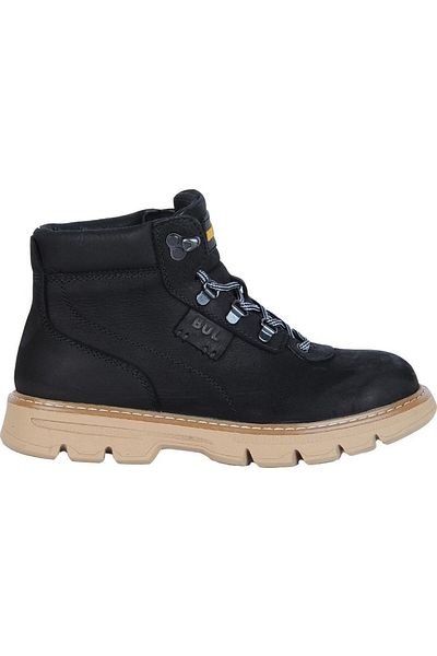 Bulldozer 240105 Ανδρικά μαύρα Nubuck Γνήσιο δέρμα Χοντρό καουτσούκ Αντιολισθητική σόλα καθημερινά αθλητικά χειμερινά μισά μποτάκια