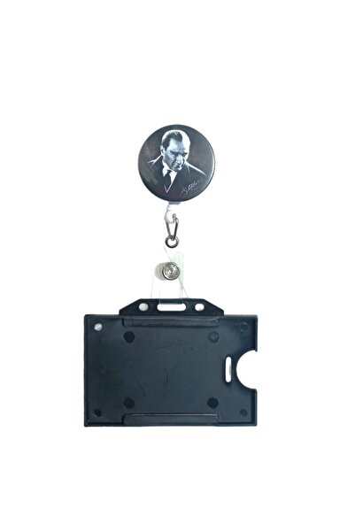 DODO BONE أتاتورك يويو معدني وحامل بطاقات أفقي أسود، شارة اسم،