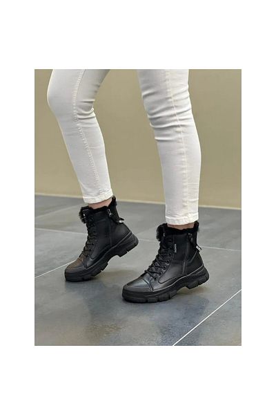OGGO 803 Cizme sport din piele la modă cu fermoar