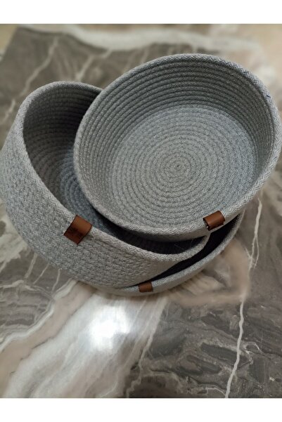 COSMICLINE Hasır Sepet, Çok Amaçlı 3lü El Yapımı Organize Sepet