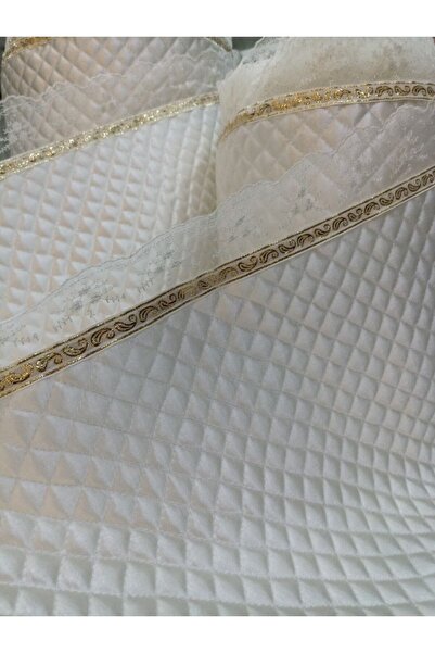 Yarençeyiz Dolap Içi Krem Kapitone Dantelli Raf Örtüsü En 33 Cm × Boy 5.50 Metre