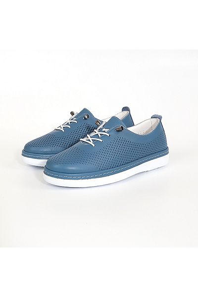 Konfores Pantofi casual 1836 din piele naturală cu talpă anatomică - NKT01836-blue-40