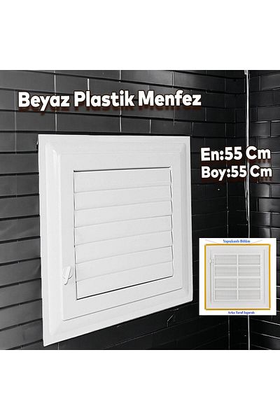 NZB Grille Bathroom WC Toilet Storage Ventilation Plastic Shutter White 55x55 CM
