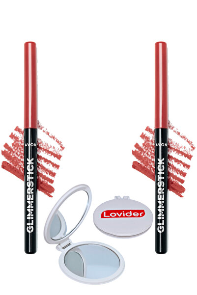 AVON Glimmerstick Asansörlü Dudak Kalemi - Buttered Rum 2'li + Lovider Cep Ay...