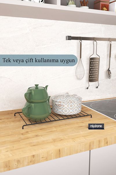 moniev Expandable Metal Trivet Adjustable 2-Piece Large Size Trivet Countertop Dining Table Trivet