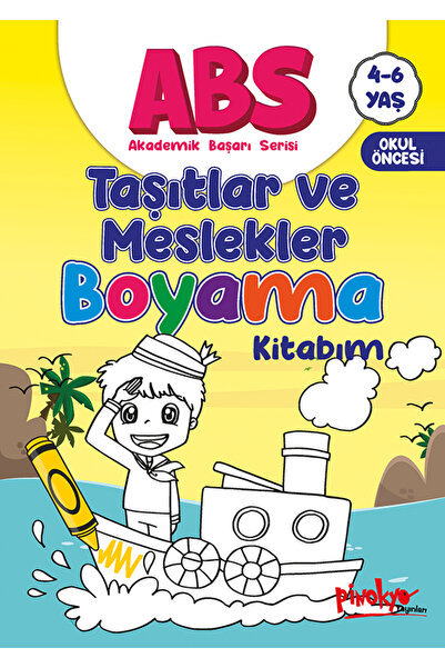 Pinokyo Yayınları Abs Vehicles and Professions Coloring Book 4 - 6 Years Old