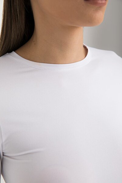 SHEISMONO Soft Touch Round Neck Blouse White