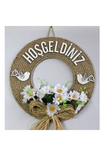 Evsay Welcome Written Door Ornament Luxury Door Ornament Daisy Wall And Door Ornament 30 x 30 cm