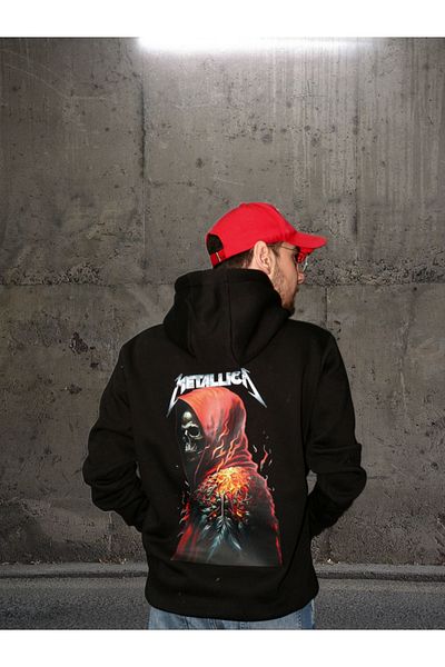 Gölge Store Metallica Back Printed Oversize Unisex Hooded Sweatshirt