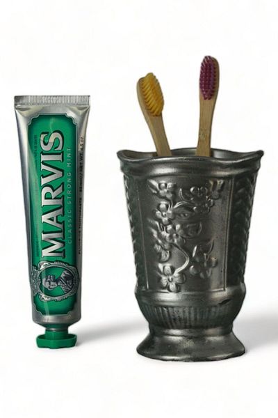 Evene Toothbrush Holder Toothbrush Holder Toothbrush Stand Toothbrush Holder Silver Antique Model 9