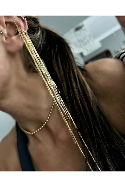 byeldaeksioglu Tasarım Zincir Kıkırdak Küpe