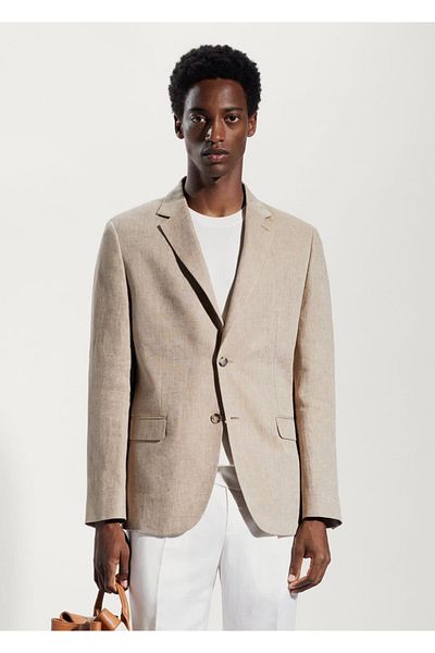 MANGO Man Slim-Fit-Blazerjacke aus 100 % Leinen