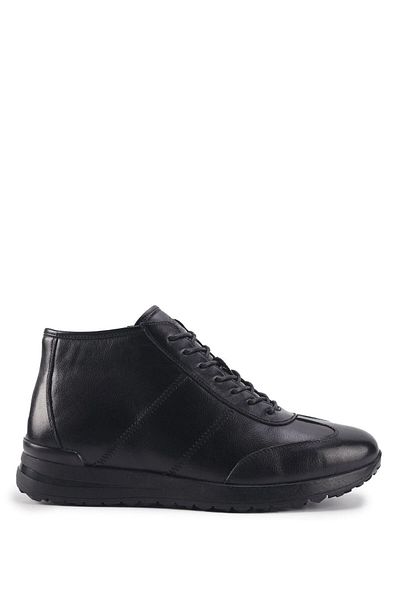 lumberjack Ανδρικές δερμάτινες γούνινες μπότες INT1122K448-Krk 101478983 /Μαύρο