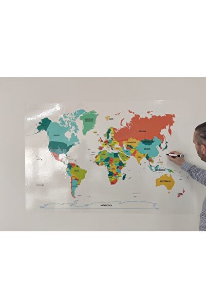 TutturX World Map Colored English Special Print 95x150cm