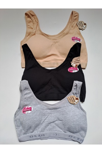 NARIYA Sutien pentru femei de mărime mare, 3 bucăți, 3 bucăți din bumbac pieptănat, lenjerie de corp pentru jumătate de atlet cu tampoane interioare