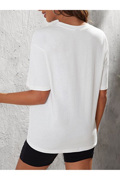 Jose Clothing Μπλουζάκι Unisex Λευκό εμπριμέ από οργανικό βαμβάκι Oversize Cut