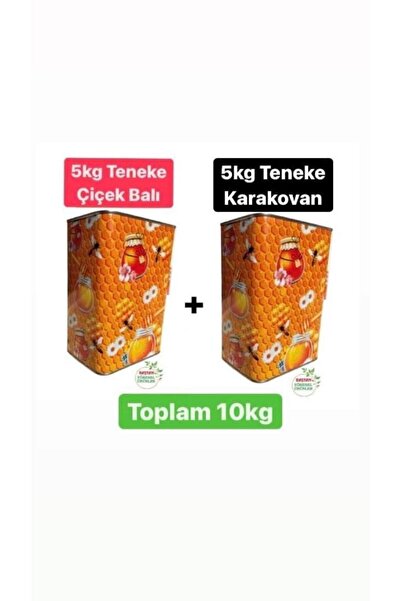 Baştan Yöresel 5kg Teneke Süzme Çiçek Balı Ve 5kg Teneke Karakovan Süzme Balı