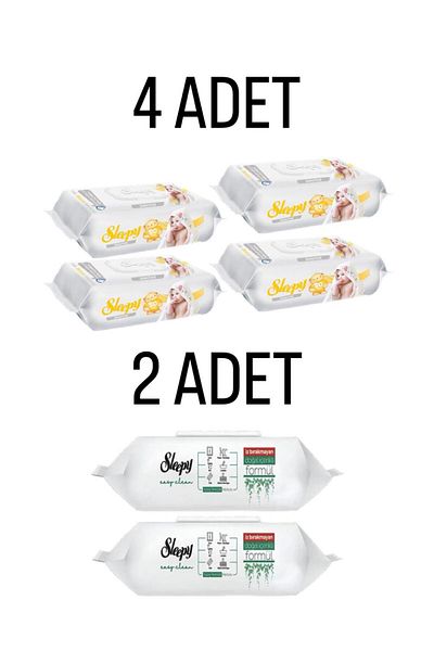 Sleepy Sensitive Wet Towel 4x90 360 Sheets-Sleepy Easy Clean 100 Pieces Surface Towel 2 Pieces